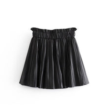 Load image into Gallery viewer, Pleated Faux leather Mini Skirt
