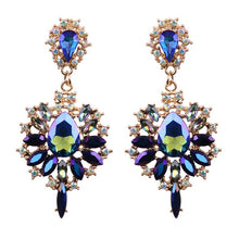 Load image into Gallery viewer, Crystal  Gem Statement Earrings
