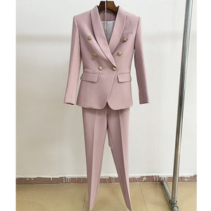 Classic Double-breasted Blazer Suit