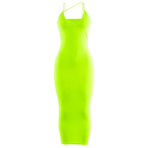 V-Neck Neon Sleeveless Dress