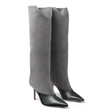 Load image into Gallery viewer, Elegant Grey Wide Shaft Boots
