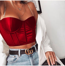 Load image into Gallery viewer, Satin Chain Crop Top 
