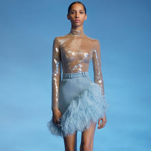 Load image into Gallery viewer, Apricot  Sequined  Bodysuit

