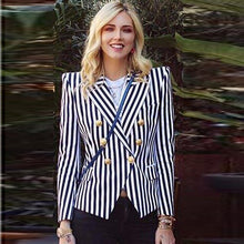 Load image into Gallery viewer, Stripe Fitted Double Breasted Blazer
