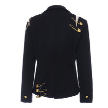 Load image into Gallery viewer, Safety Pin Black Blazer 
