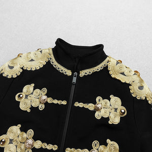 Black Jacket with Golden Embroidery