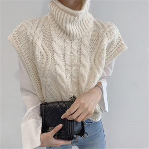 Turtleneck Sleeveless Knit Sweater