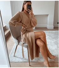 Load image into Gallery viewer, Keisha&#39;s Knitted Wrap Dress
