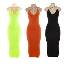 Load image into Gallery viewer, V-Neck Neon Sleeveless Dress
