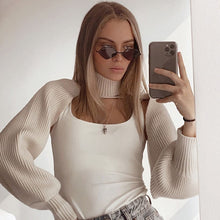 Load image into Gallery viewer, Turtleneck Crop Top Pullover
