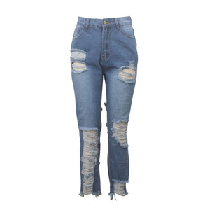 High waisted Ripped Pencil Jeans
