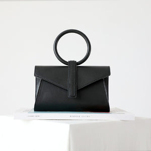 Luxury Ring Top Genuine Leather Handbag