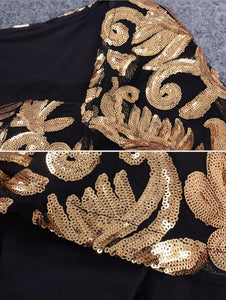 Gold Embroidery  Mini Dress
