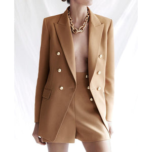 Camel Double Breasted Blazer