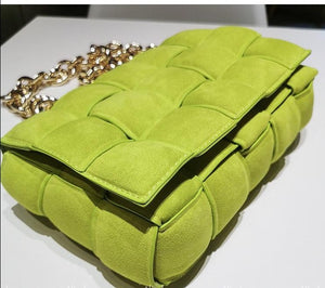Chic Metal Chain Frosted Suede Shoulder Bag