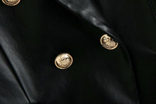 Load image into Gallery viewer, Long PU  Leather Blazer Jacket
