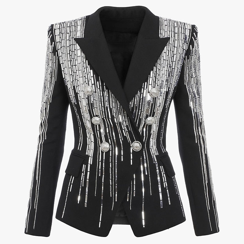 Double Breasted  Beaded Blazer