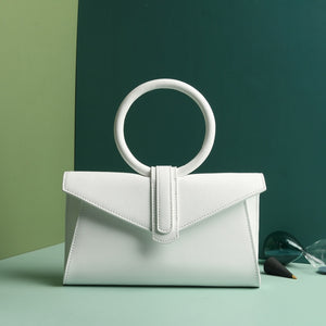 Luxury Ring Top Genuine Leather Handbag