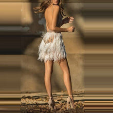 Load image into Gallery viewer, Birthday Girl Crystal Embellished Feather Dres
