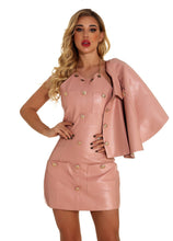Load image into Gallery viewer, Pink Leather Mini Party Dress
