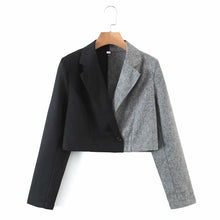 Load image into Gallery viewer, Patchwork Mini Skirt and Cropped Blazer Suit
