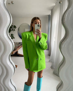 Chic Plus Size Green Blazer