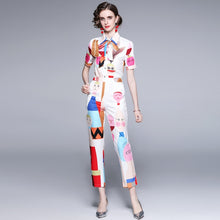 Load image into Gallery viewer, Sleeveless Two-Piece Abstract Suit
