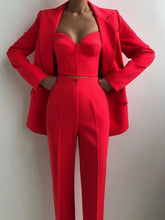 Load image into Gallery viewer, Plus Size Double Breasted Blazer &amp; Pencil Trouser Two Piece Set
