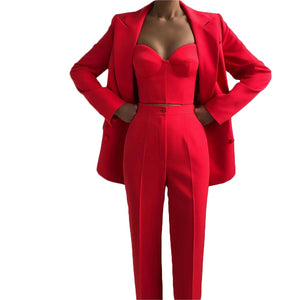 Plus Size Double Breasted Blazer & Pencil Trouser Two Piece Set