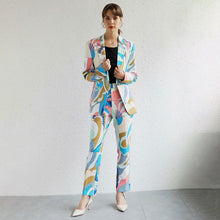 Load image into Gallery viewer, Mosaic Print Single Button Pencil Suit
