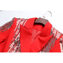 Load image into Gallery viewer, Luxury Handmade Double breasted Beaded Blazer
