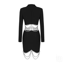 Load image into Gallery viewer, Black High Quality Women beaded Two Piece  Suit
