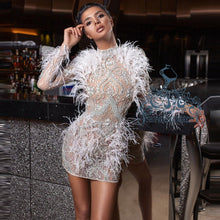 Load image into Gallery viewer, Crystal and Ostrich Feather Embellished Party Gown
