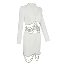 Load image into Gallery viewer, White High Quality Women beaded Two Piece Suit
