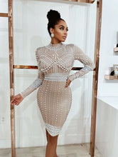Load image into Gallery viewer, Pearl Beaded Bandage Dress
